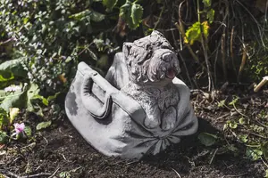 Puppy in Bag Stone Garden Planter