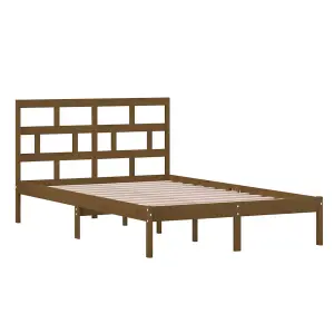 Berkfield Bed Frame Honey Brown Solid Wood Pine 120x200 cm