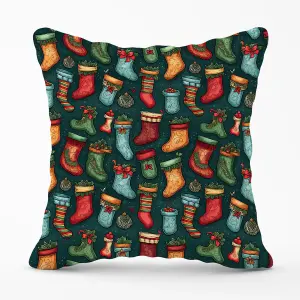 Christmas Stockings Outdoor Cushion 45cm x 45cm