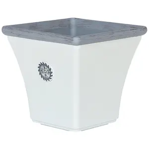 Set of 2 Plant Pots ELATEIA Stone White