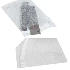 750 x Clear BP1 (100mm x 135mm) Lightweight Secure Peel & Seal Bubble Pouches For Shipping Fragile Items