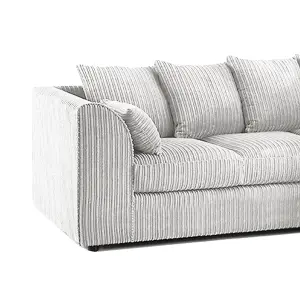 Luxor Jumbo Cord 4 Seater Corner sofa Silver Right Hand Facing