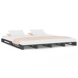 Berkfield Pallet Bed Grey 200x200 cm Solid Wood Pine