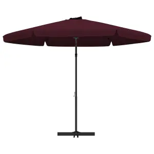 Berkfield Outdoor Parasol with Steel Pole 300 cm Bordeaux Red