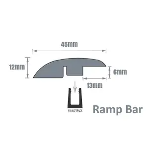 Laminate Wood Flooring MDF Ramp Edge Threshold Trim 2.4m Length Strip - Chicago Oak