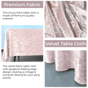 Diamond Velvet Square Tablecloth, Rose Pink , 54 Inch x 54 Inch