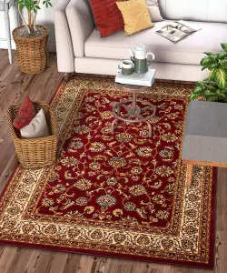 Red Traditional Floral Rug - Virginia