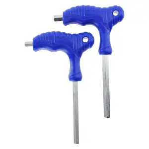 SPARES2GO 20 Piece T Handle Imperial SAE + Metric Hex Allen Key CR-V Screwdriver Set + Stand