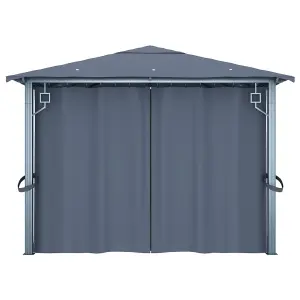 Berkfield Gazebo with Curtain 400 x 300 cm Anthracite Aluminium