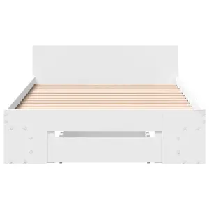 Berkfield Bed Frame with Drawer without Mattress White 100x200 cm