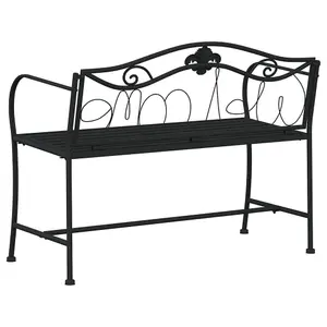 Berkfield 2-Seater Garden Bench 104 cm Black Steel