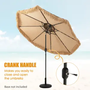 Costway 2.85M Thatched Tiki Umbrella Hawaiian Style Hula Patio Beach Umbrella