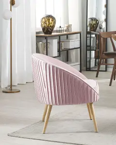 Beliani Glam Armchair TROMSO Velvet Pink