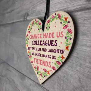 Red Ocean Chance Made Us Colleagues Wooden Heart Leaving Gift Co Worker Gift New Job Gift