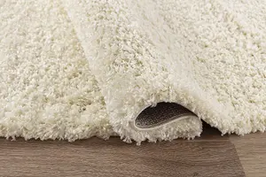 Modern Extra Large Small Soft 5cm Shaggy Non Slip Bedroom Living Room Carpet Runner Area Rug - Ivory 160 x 230 cm