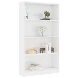 Attwood Bookcase High Gloss White / 114cm H x 40cm W x 30cm D