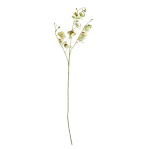 80cm Cream Artificial Mini Orchid Stem