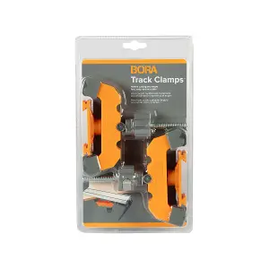 BORA Track Clamps Pair, Securely Cut Any Angle with WTX & NGX Clamp Edge Systems, Saw Guide Accessory for Woodworking & Carpentry