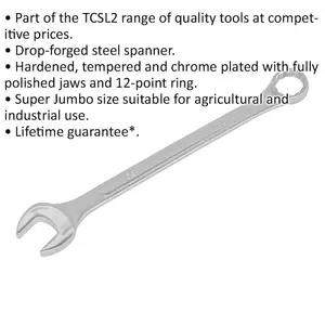 High-Quality 33mm Large Combination Spanner - Chrome Plated Drop Forged Steel Tool