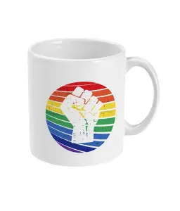 11oz Ceramic Pride Mug Raindow Fist