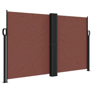 Berkfield Retractable Side Awning Brown 140x600 cm