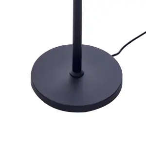 Metal LED Office Floor Lamp Black PERSEUS