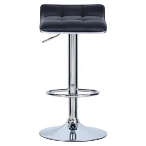 Chrome Plated Steel Bar Stool (Set of 2) Black