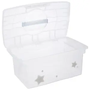 Keeeper Stars Traveller Organising Storage Box with Lid White