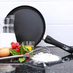 Pendeford Non Stick 28cm Shallow Crepe Frying Pan Soft Handle Induction Base