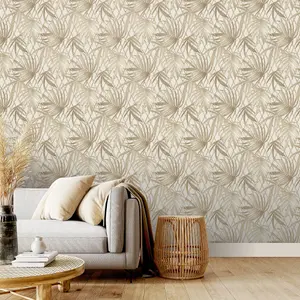 Paradise Palm luxury heavyweight wallpaper - Gold