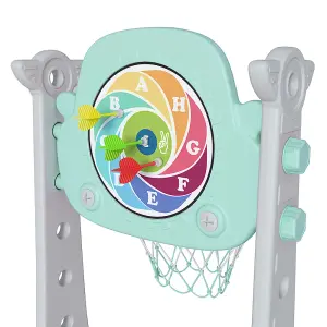 Adjustable Toddler Basketball Stand Set with Drawing Board with Story Machine for Kids