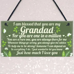 Red Ocean Gifts For GRANDAD Birthday Christmas Hanging Plaque Grandad Gifts From Grandchildren