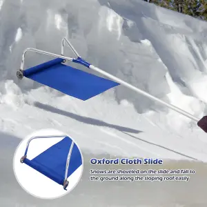 Costway Extendable Snow Shovel Roof Rake Lightweight Aluminum Snow Removal Tool w/Handle