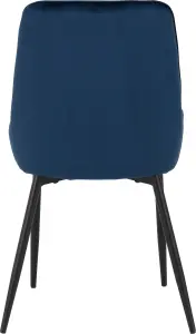 Avery LUXE Blue Velvet Dining Chair x2 Velvet Fabric Priced per Pair