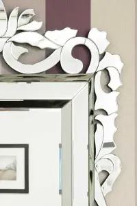 MirrorOutlet All Glass Stylised Baroque Inspired Wall Mirror 135 x 99 CM