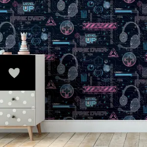 Arthouse Gamer Girl Pink Game Wallpaper