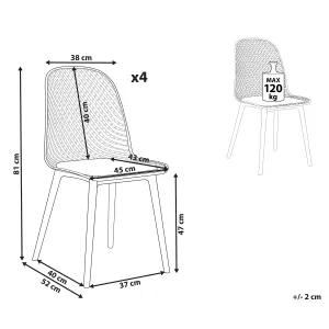 Set of 4 Dining Chairs EMORY Light Green