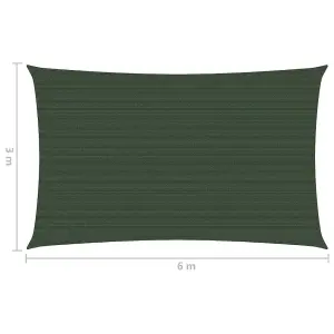 Berkfield Sunshade Sail 160 g/m2 Dark Green 3x6 m HDPE