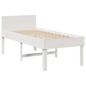 Berkfield Bed Frame without Mattress White 90x200 cm Solid Wood Pine