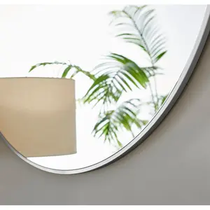 Alcantera Round Metal Frame Wall Mirror Simple and Elegant Modern Design Copper / 100cm H x 100cm W