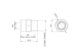 Flomasta Bronze Reducing Pipe Coupler (Dia)27mm (L)24mm ½" Pack of 1