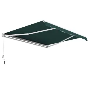 Costway 3.6 x 3m Patio Awning Manual Garden Canopy Sun Shade Retractable Shelter Outdoor