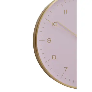 Interiors By Premier Functional And Stylish Gold And Pink Finish Wall Clock, Versatile Indoor Clock, Elegant Clock For Outdoor