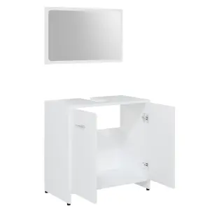 Berkfield 4 Piece Bathroom Furniture Set White Engineered Wood