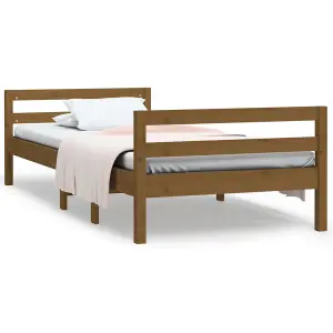 Berkfield Bed Frame Honey Brown 90x200 cm Solid Wood Pine