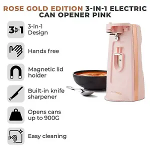 Tower Cavaletto Electric Can Opener Pink