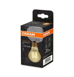 Osram LED Filament GLS 4W E27 Vintage 1906 Extra Warm White Gold (3 Pack)