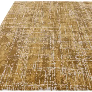 Abstract Gold Luxurious Modern Easy To Clean Rug For Dining Room Bedroom & Living Room-200cm X 290cm