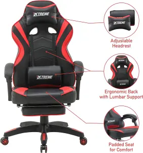 Olsen & Smith XTREME New and Improved 2023 Model Gaming Chair Ergonomic Office Desk PC Computer Recliner Swivel Chair (Black/Red)