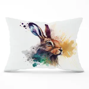 Hare Close Up Splashart Cushions 33cm x 48cm